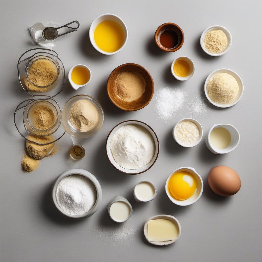 Items needed to answer the question, create doughnuts fit for a king. Items include:  All-purpose flour  Granulated sugar  Salt  Instant yeast  Warm milk  Melted butter  Eggs  Vegetable oil