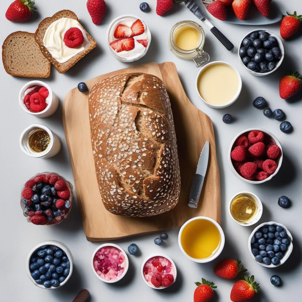 Items needed to answer the question, throw a Unicorn Toast party. Items include:  Multigrain bread  Cream cheese  Food coloring  Edible glitter  Assorted fruit  Honey or agave syrup