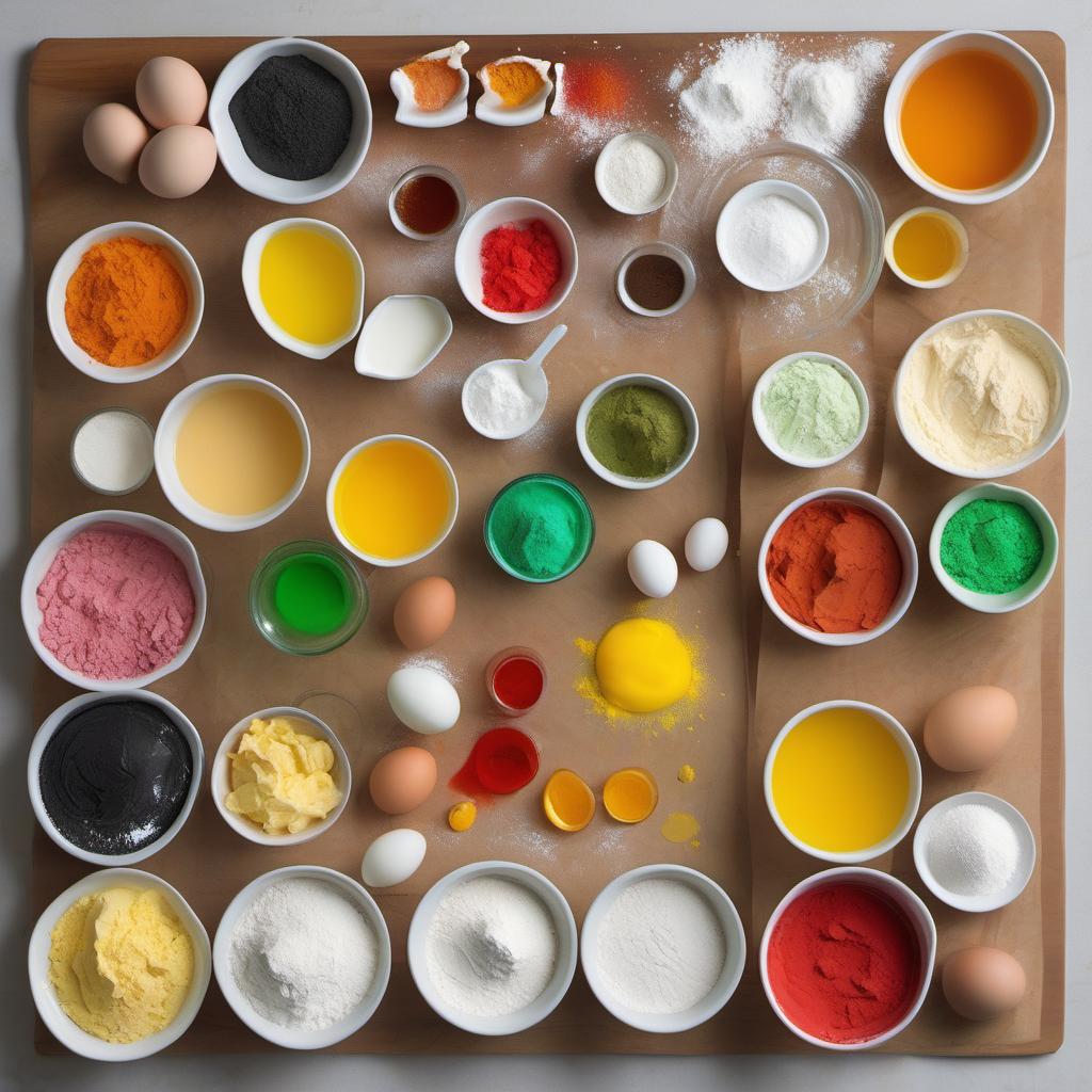 Items needed to answer the question, decorate Rainbow Cupcakes like a pro. Items include:  all-purpose flour  baking powder  salt  unsalted butter  granulated sugar  eggs  vanilla extract  milk  food coloring (red, orange, yellow, green, blue, purple)  powdered sugar  pinch of salt  rainbow sprinkles or edible glitter