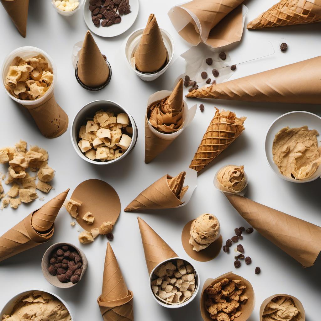 Items needed to answer the question, store leftover Cookie Dough Cones for later enjoyment. Items include:  Cookie Dough Cones  Plastic wrap  Airtight container