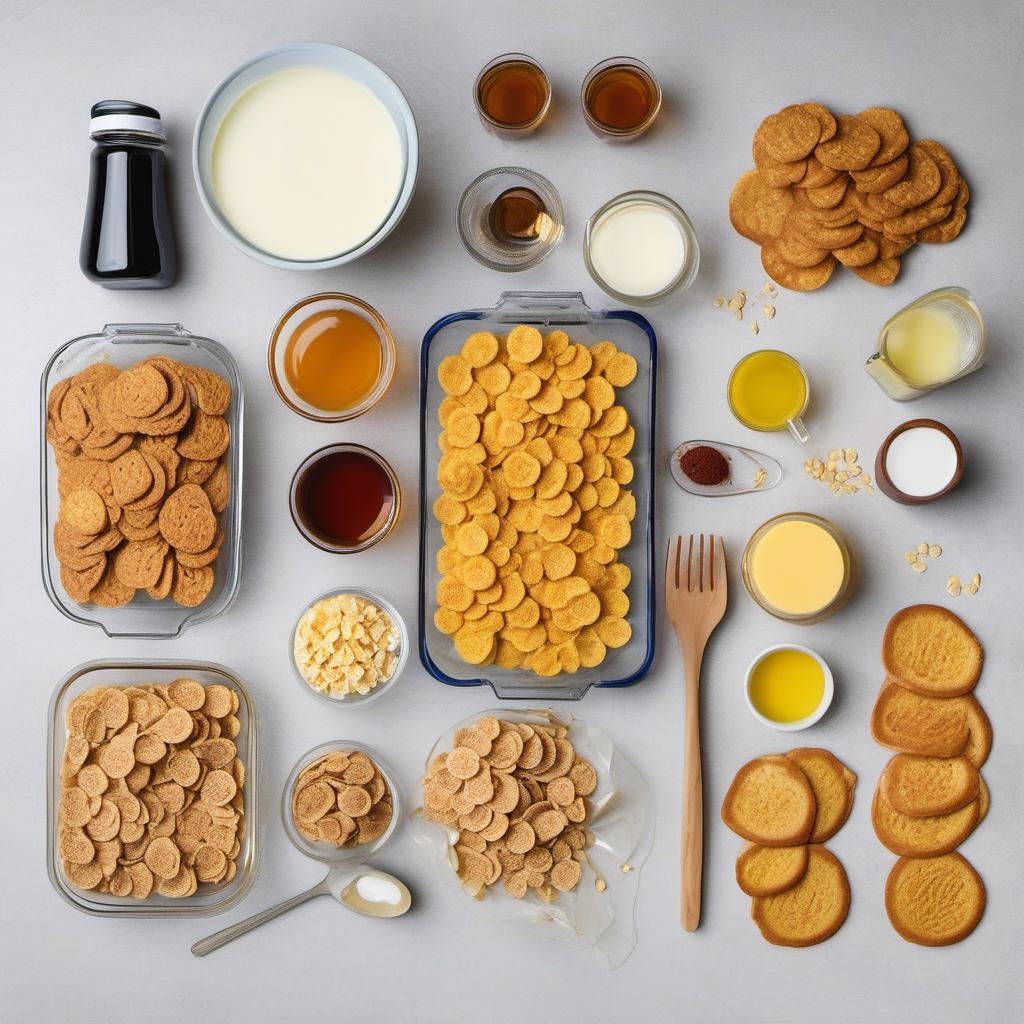Items needed to answer the question, How do I make Capn Crunch French Toast. Items include:  Cap'n Crunch cereal  Eggs  Milk  Vanilla extract  Bread slices  Butter or oil  Toppings of choice