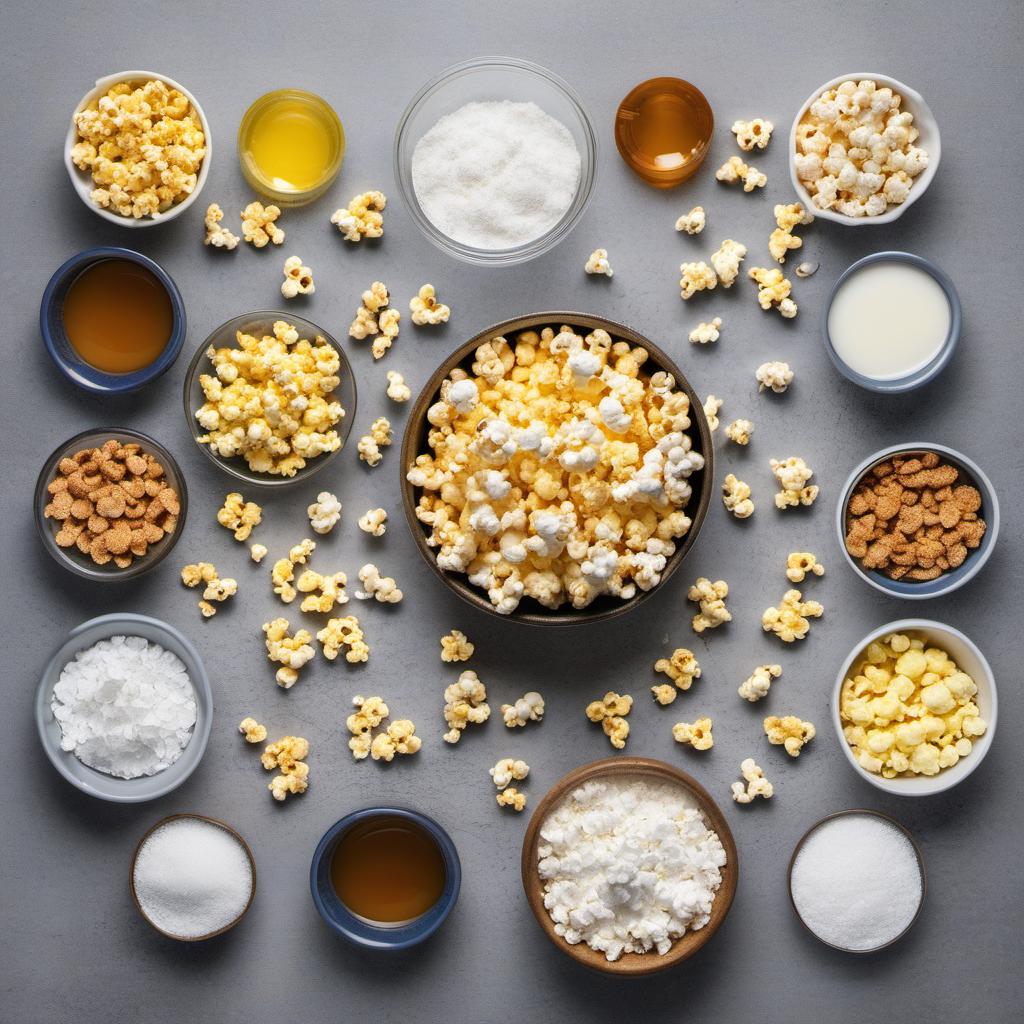 Items needed to answer the question, How do I make Capn Crunch Popcorn. Items include:  Popcorn  Butter  Cap'n Crunch Cereal  Salt  Powdered Sugar