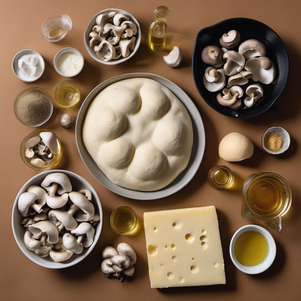 Items needed to answer the question, How do I prepare a killer Truffle Oil Mushroom Pizza. Items include:  pizza dough  truffle oil  mushrooms  cheese