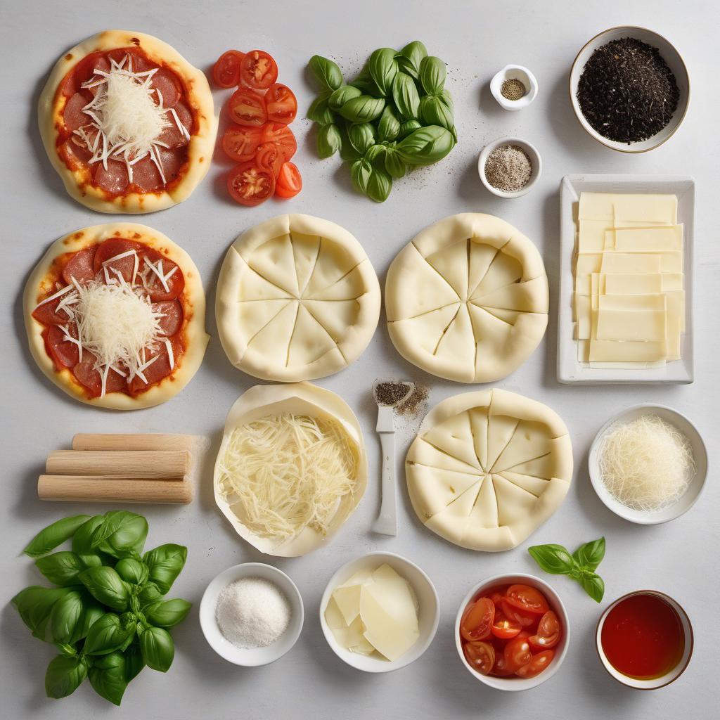 Items needed to answer the question, How do I create a White Pizza Margherita. Items include:  Pizza dough  Olive oil  Minced garlic  Mozzarella cheese  Fresh tomatoes  Fresh basil leaves  Salt  Pepper