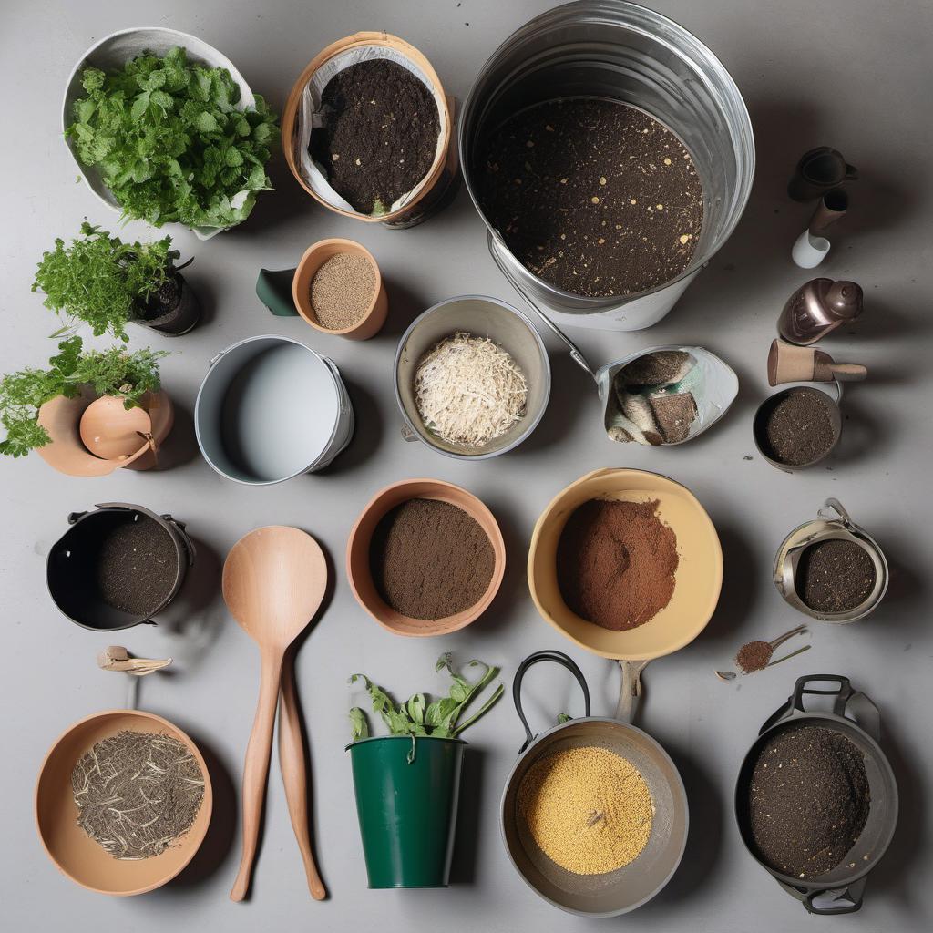 Items needed to answer the question, How do I grow my own edible flowers for Pizza. Items include:  Seeds  Compost  Watering can  Gardening gloves
