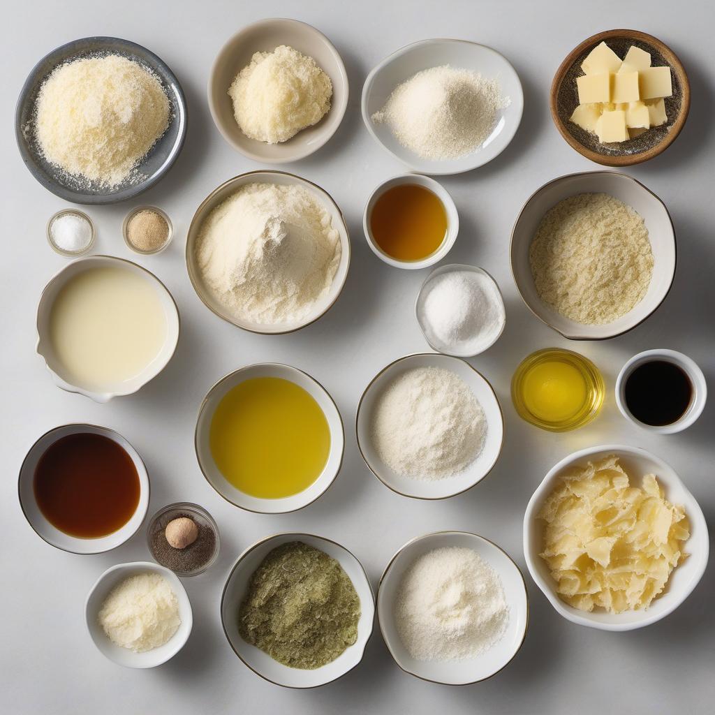 Items needed to answer the question, How do I make a gold leaf truffle pizza. Items include:  all-purpose flour  salt  active dry yeast  water  olive oil  butter  garlic cloves  heavy cream  grated Parmesan cheese  truffle oil  salt (for sauce)  mozzarella cheese  sautéed mushrooms  edible gold leaf