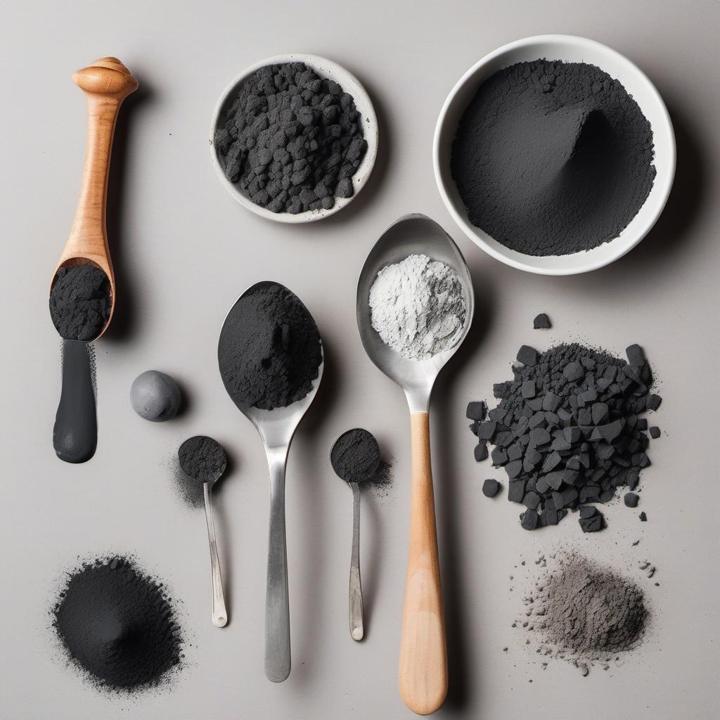 Items needed to answer the question, How do I choose the right charcoal for a Charcoal Latte. Items include:  Activated Charcoal  Charcoal Powder