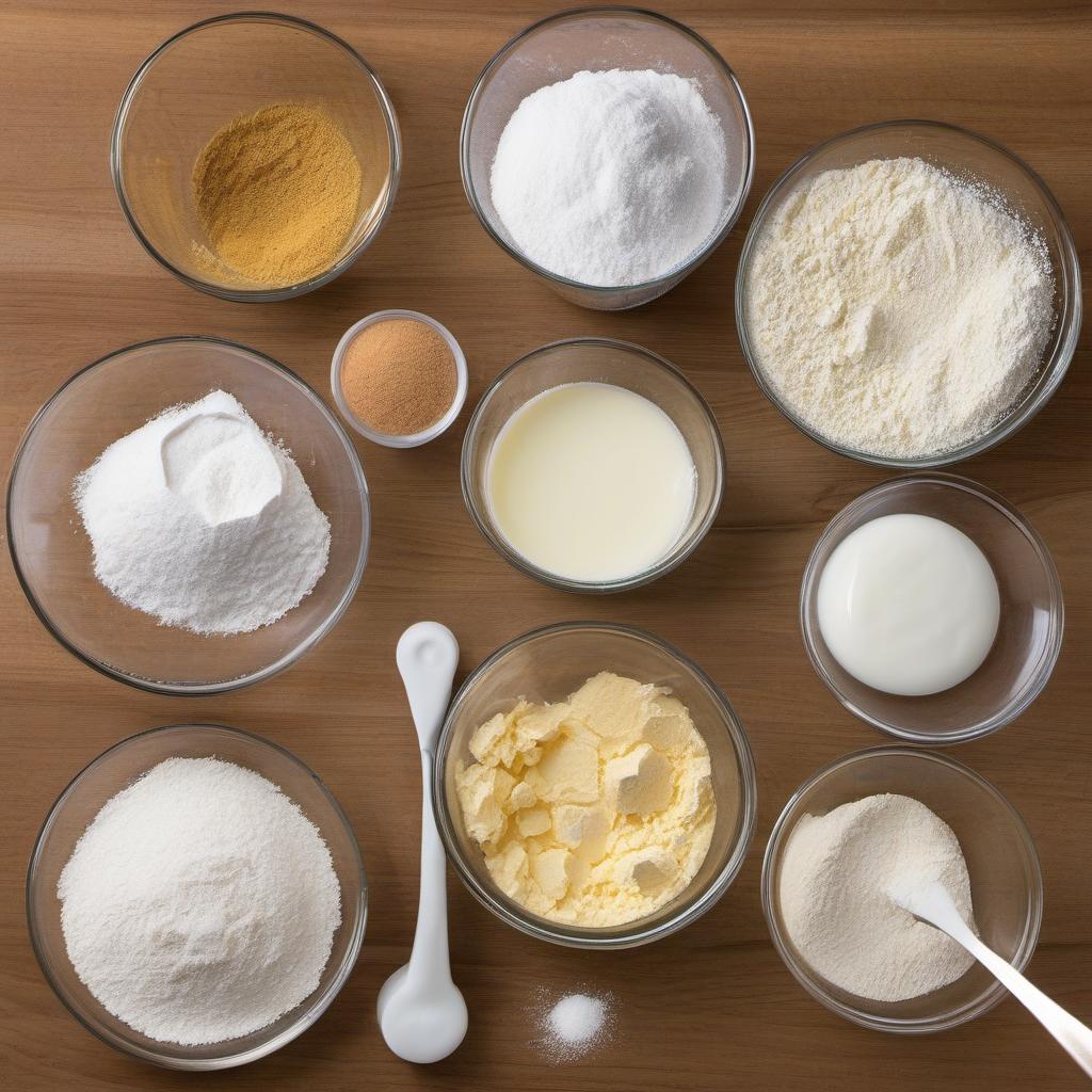 Items needed to answer the question, How do I make a delicious glazed doughnut. Items include:  all-purpose flour  granulated sugar  instant yeast  salt  milk  butter  egg  vegetable oil  powdered sugar  vanilla extract