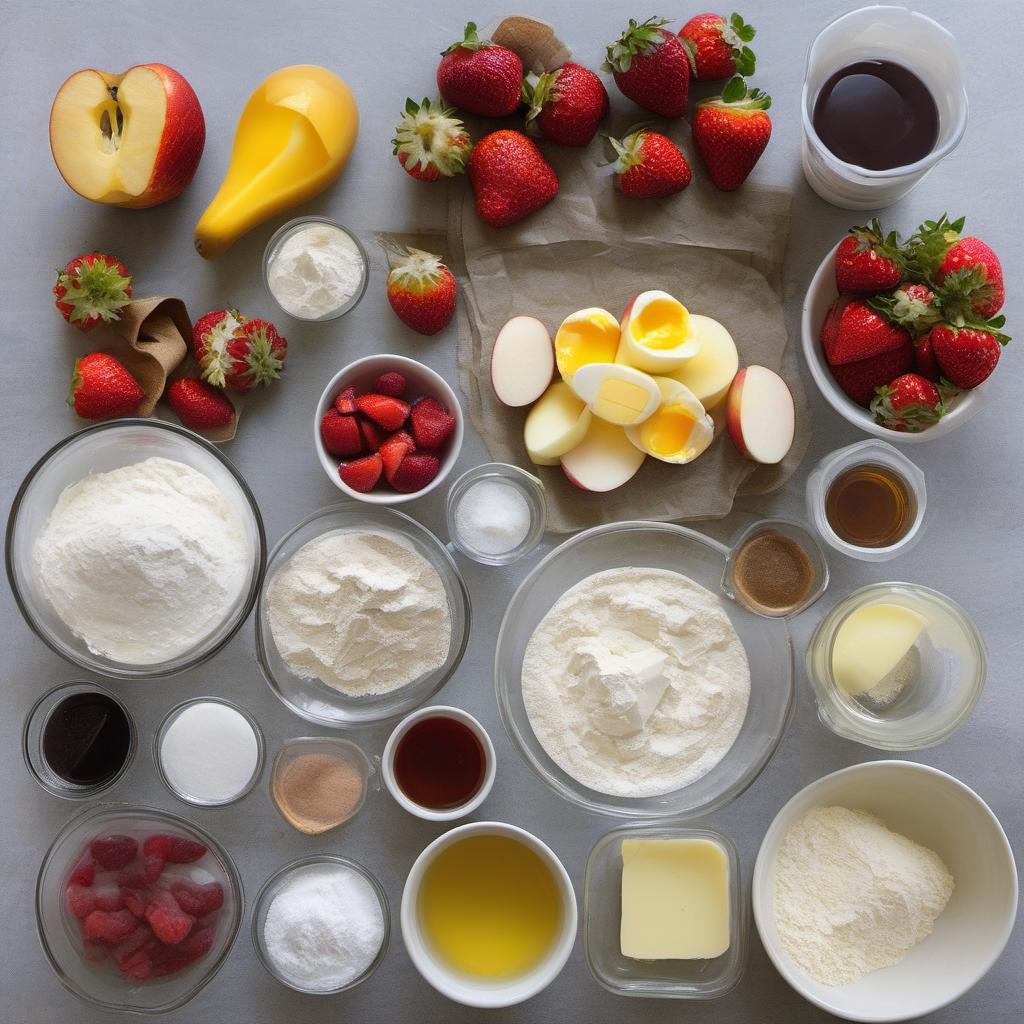 Items needed to answer the question, How do I make a gluten-free gourmet pop tart. Items include:  Gluten-Free All-Purpose Flour  Sugar  Salt  Cold Unsalted Butter  Large Egg  Ice-Cold Water  Vanilla Extract  Fruit (e.g., strawberries or apples)  Gluten-Free Cornstarch
