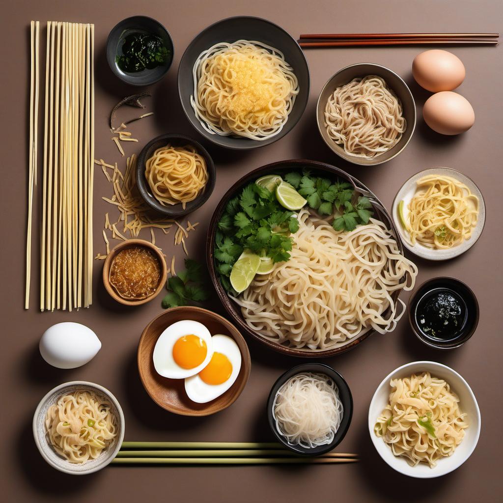Items needed to answer the question, How do I choose the best noodles for my Pho in a Bread Bowl. Items include:  Rice Noodles  Egg Noodles  Wheat Noodles  Soba Noodles  Shirataki Noodles