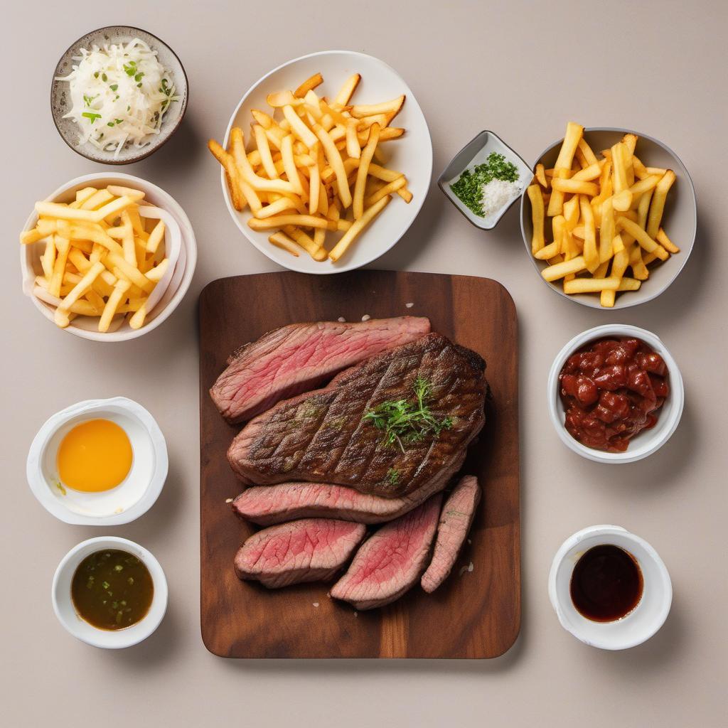 Items needed to answer the question, How do I make loaded Philly cheesesteak fries. Items include:  beef steak  onions  fries  shredded cheese  toppings