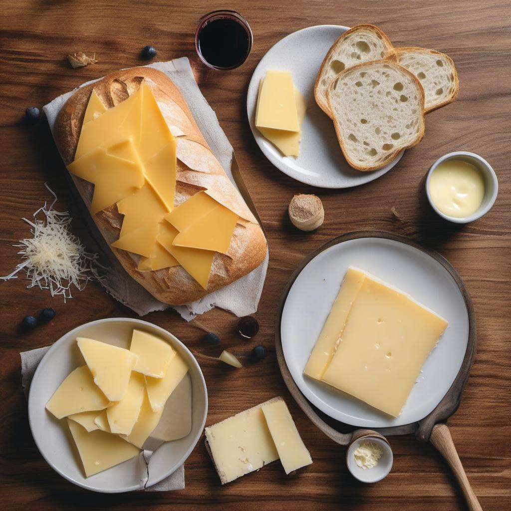Items needed to answer the question, How do I make a fancy grilled cheese toastie. Items include:  artisan bread  butter  shredded cheese  gourmet add-ons