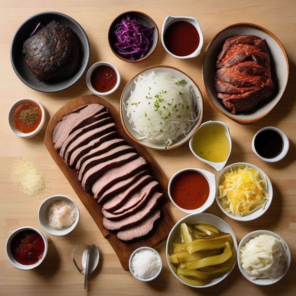 Items needed to answer the question, How do I make a perfect Brisket Bun every time. Items include:  Brisket  Salt  Pepper  Garlic powder  Secret spices  Fresh buns  Barbecue sauce  Pickles  Coleslaw