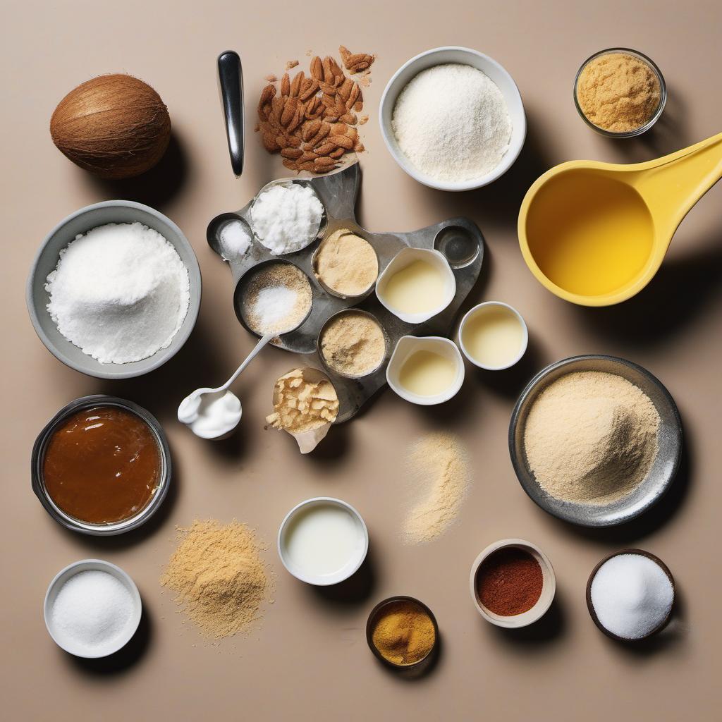 Items needed to answer the question, How do I make fluffy Vegan Donuts. Items include:  all-purpose flour  sugar  baking powder  salt  plant-based milk  coconut oil  vegetable oil
