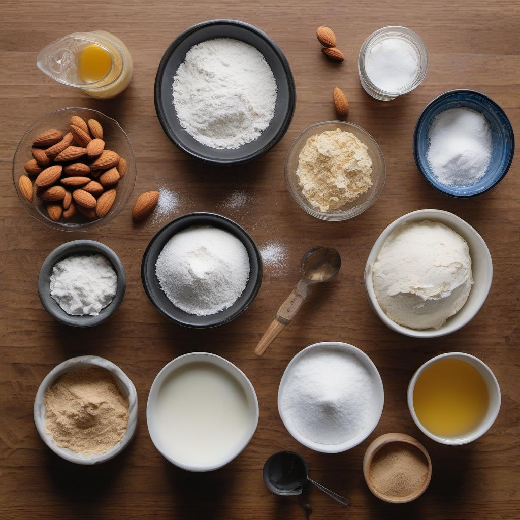 Items needed to answer the question, How do I make Vegan Donuts with maple glaze. Items include:  all-purpose flour  sugar  baking powder  salt  almond milk  coconut oil  vanilla extract  vegetable oil  powdered sugar  maple syrup