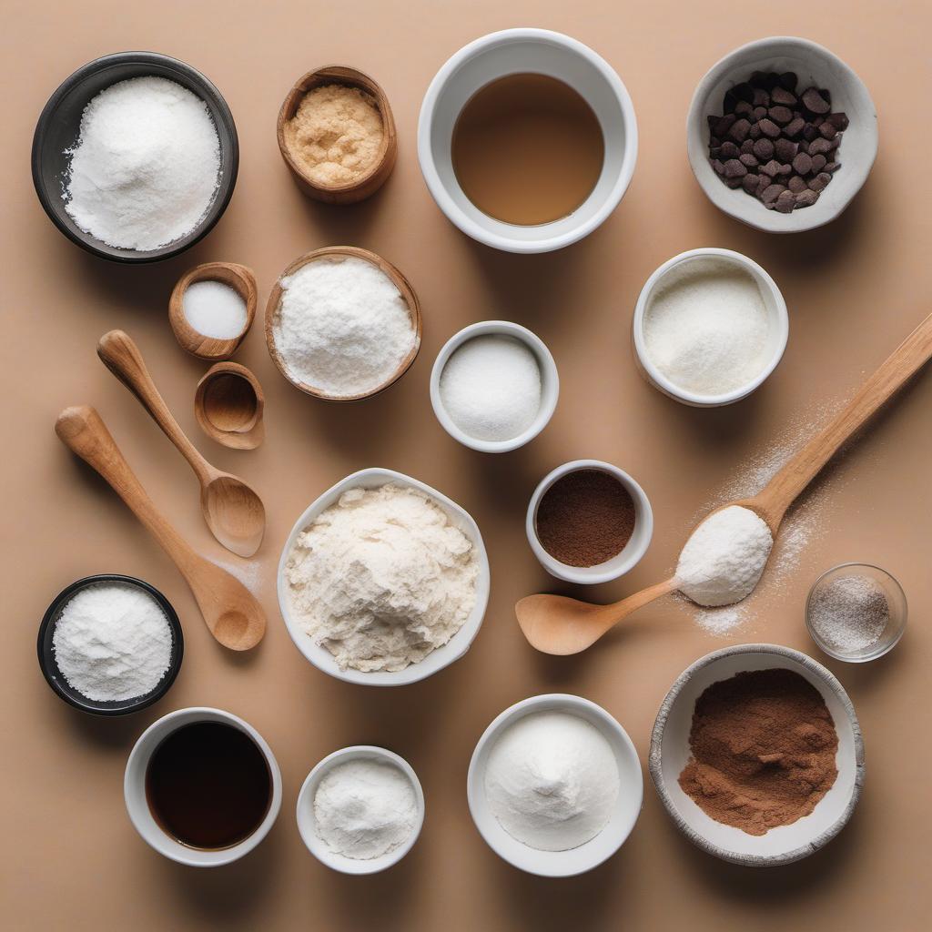 Items needed to answer the question, How do I make Vegan Donuts with fun toppings. Items include:  All-Purpose Flour  Sugar  Baking Powder  Salt  Non-Dairy Milk  Coconut Oil  Vanilla Extract