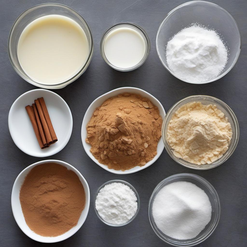 Items needed to answer the question, How do I make Vegan Donuts for a crowd. Items include:  all-purpose flour  sugar  baking powder  salt  almond milk  coconut oil  vanilla extract  apple cider vinegar  vegetable oil  cinnamon  powdered sugar  cocoa powder