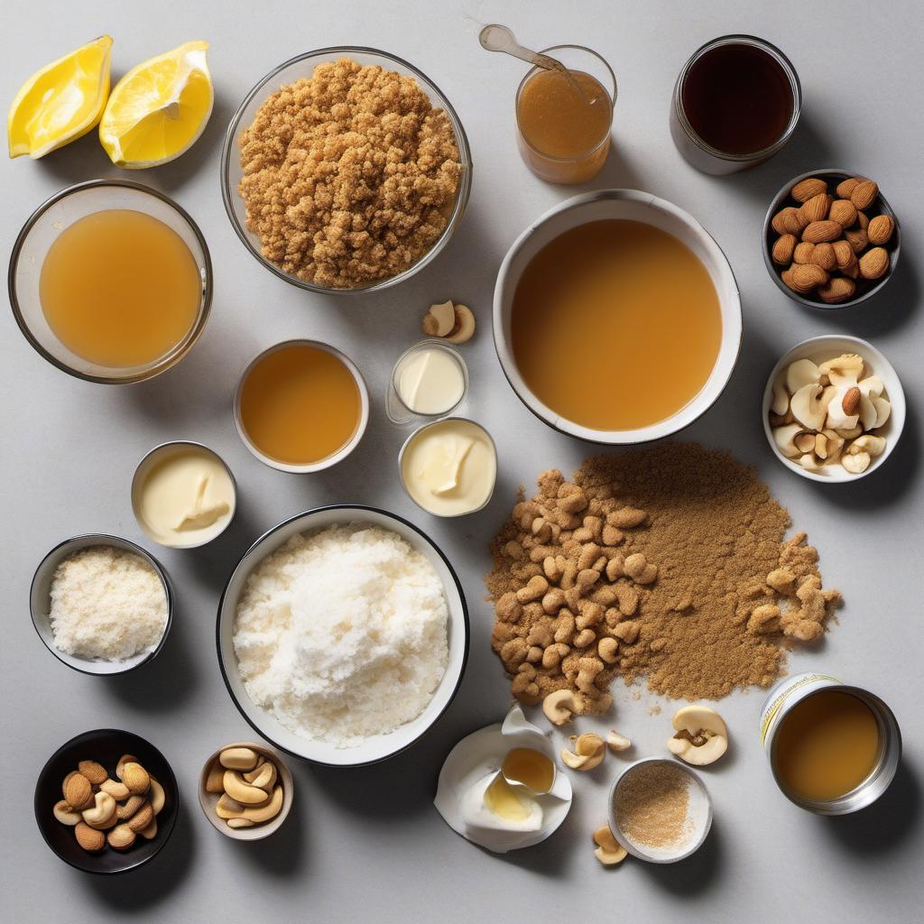 Items needed to answer the question, How do I make a caramel swirl vegan cheesecake. Items include:  vegan graham cracker crumbs  vegan butter  sugar  soaked cashews  full-fat coconut milk  maple syrup  coconut oil  lemon juice  vanilla extract  vegan caramel sauce