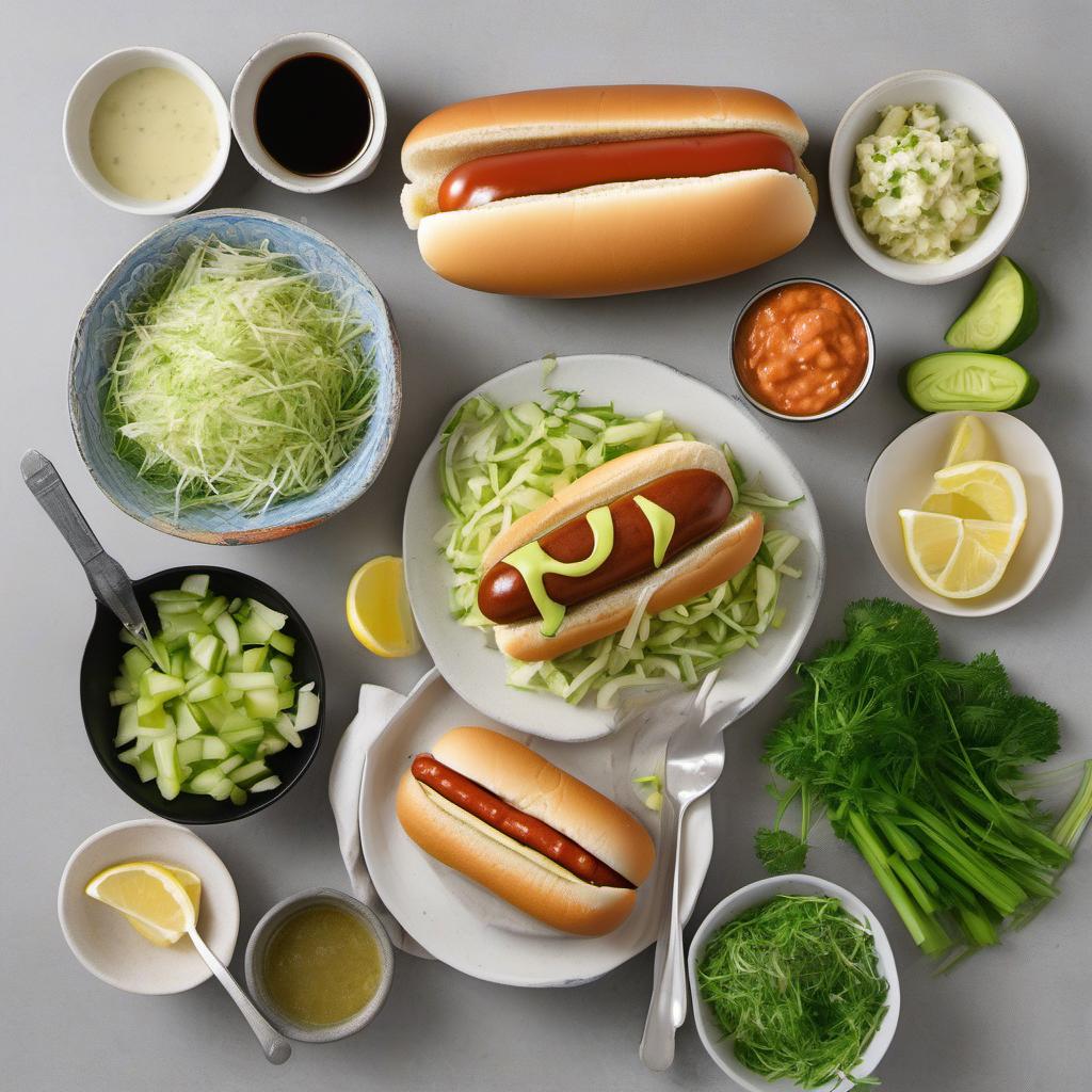 Items needed to answer the question, How do I assemble a perfect vegan lobster roll. Items include:  Vegan Seafood  Vegan Dressing  Celery  Fresh Herbs  Lemon Juice  Salt and Pepper  Vegan Hot Dog Bun  Chopped Chives