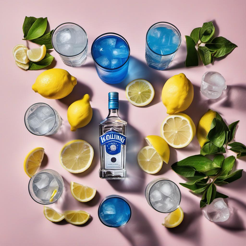 Items needed to answer the question, How do I stir up an Electric Lemonade. Items include:  2 ounces of vodka  1 ounce of blue curaçao  4 ounces of lemonade  Ice cubes  Lemon slices for garnish
