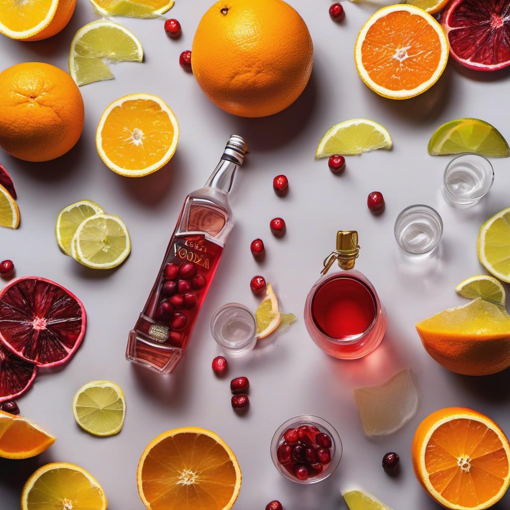 Items needed to answer the question, How do I shake up a Lightbulb Cosmopolitan. Items include:  Vodka  Cranberry Juice  Orange Liqueur  Citrus Zest  Citrus Peel