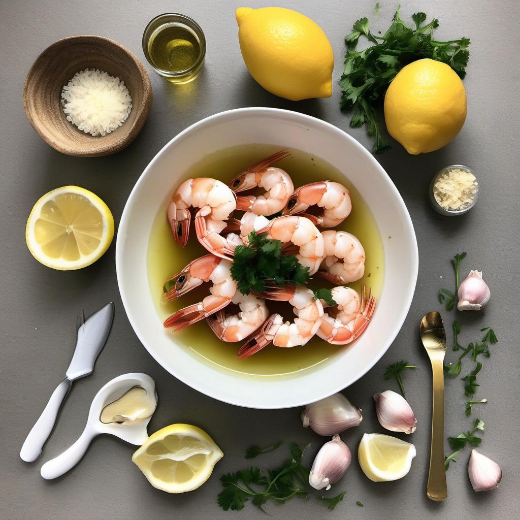 Items needed to answer the question, How do I master the art of shrimp scampi. Items include:  Shrimp  Garlic  Olive Oil  White Wine  Lemon Juice  Butter  Parsley