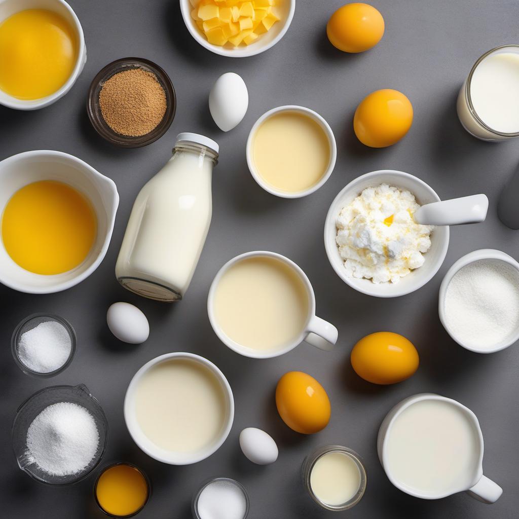Items needed to answer the question, How do I make classic Italian gelato. Items include:  Whole Milk  Heavy Cream  Granulated Sugar  Egg Yolks