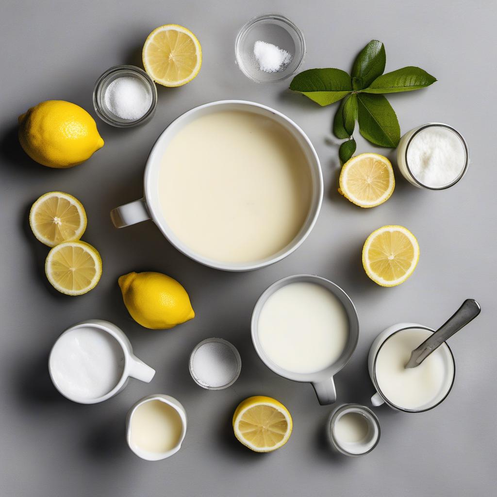 Items needed to answer the question, How do I make luscious limoncello gelato. Items include:  Heavy cream  Whole milk  Sugar  Limoncello
