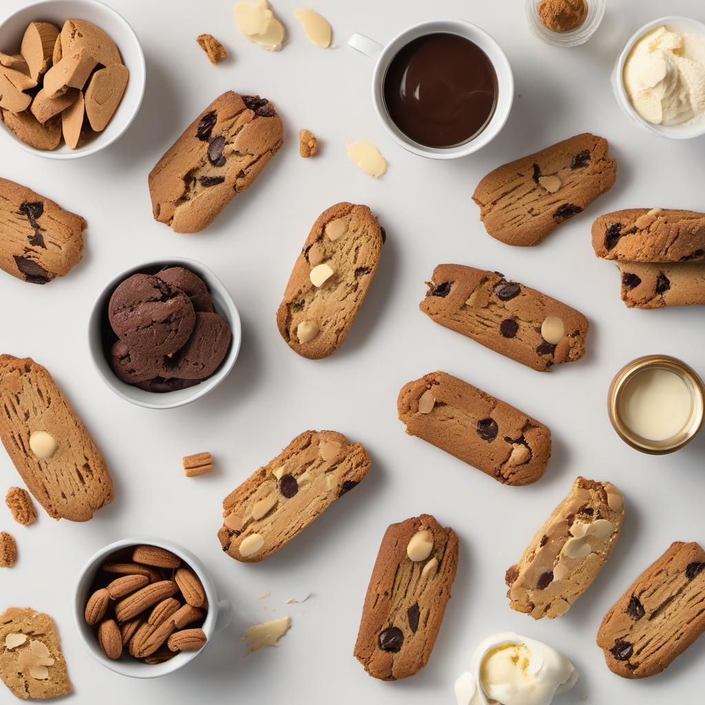 Items needed to answer the question, How do I craft a delicious biscotti gelato sandwich. Items include:  Biscotti Cookies  Gelato