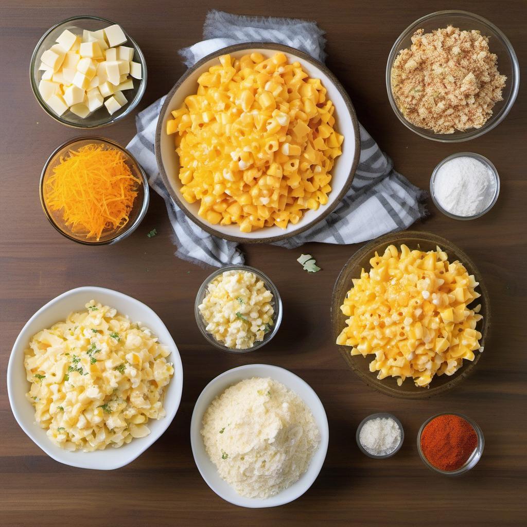 Items needed to answer the question, How do I make Mexican Street Corn mac and cheese. Items include:  Butter  Flour  Milk  Cheddar cheese (shredded)  Paprika  Cumin  Garlic powder  Cayenne pepper  Corn (fresh, kernels)  Macaroni  Chopped cilantro  Crumbled cotija cheese