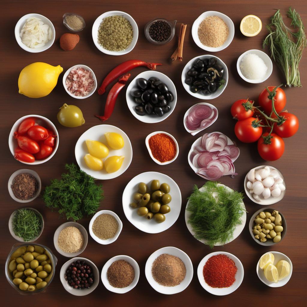 Items needed to answer the question, How do I prepare a seafood Moroccan Tagine. Items include:  Seafood of your choice  Vegetable of your choice  Spices like cumin, paprika, cinnamon  Tomatoes  Onions  Garlic  Lemons  Olives  Fresh herbs like cilantro or parsley  Olive oil  Salt and pepper