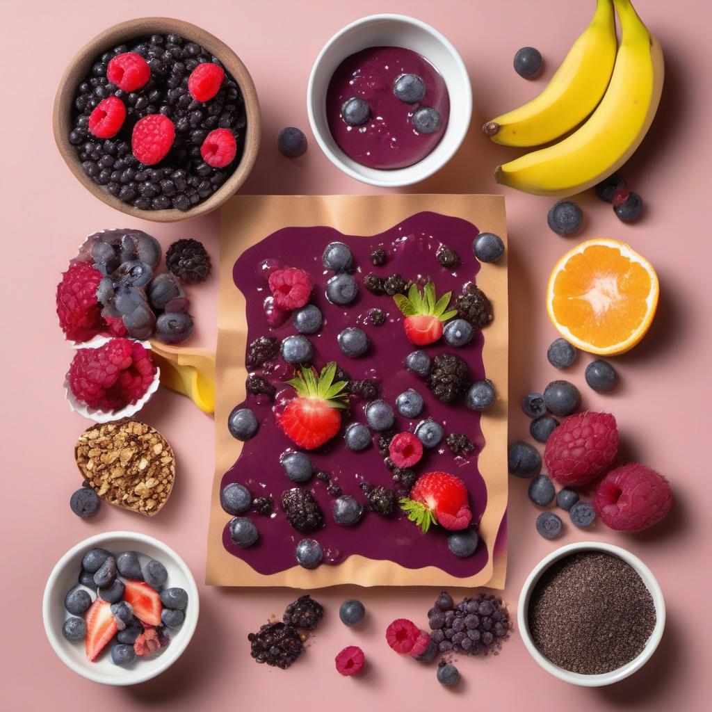 Items needed to answer the question, How do I choose the best Acai Bowl ingredients. Items include:  Acai Brand of your choice  Fresh fruits  Superfood toppings