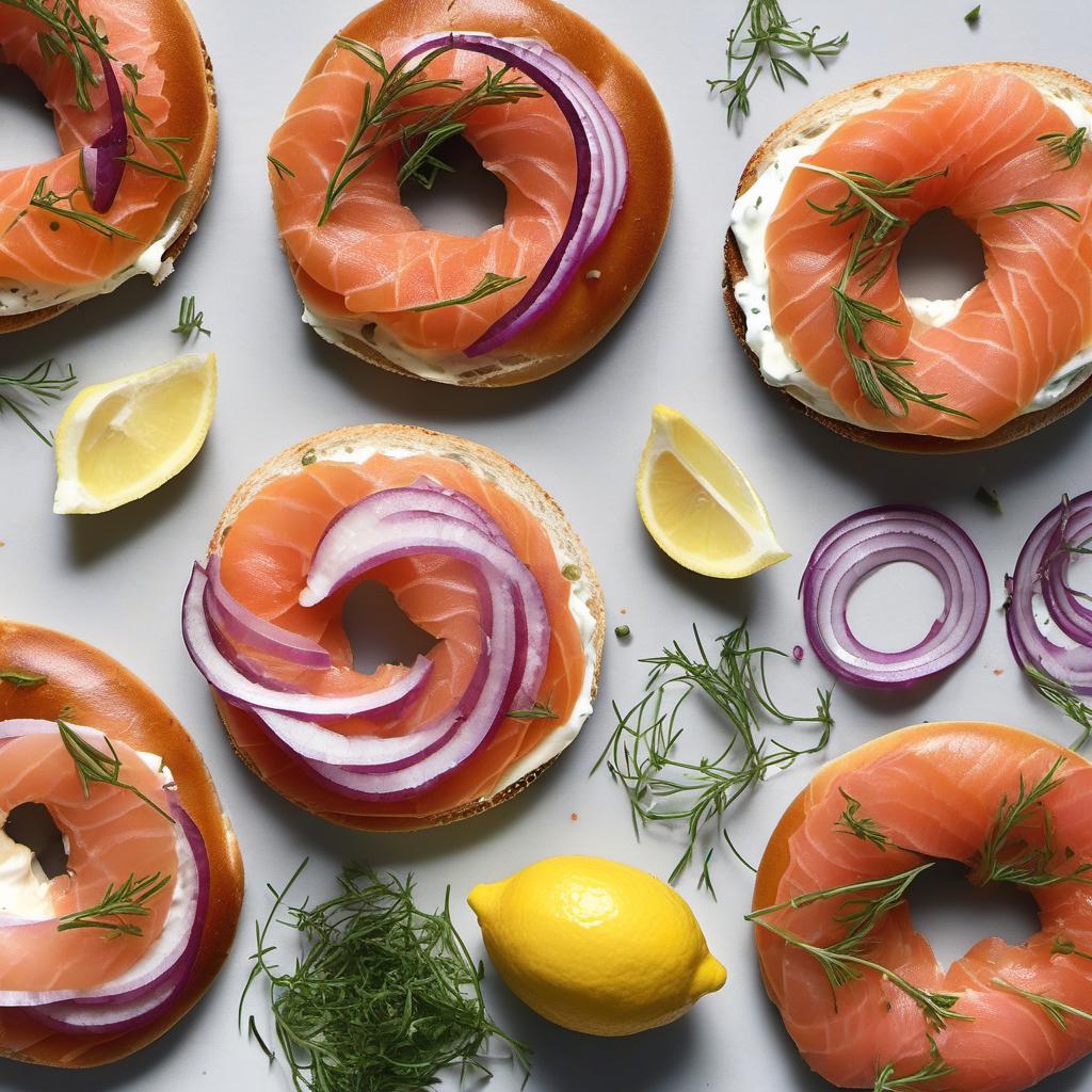 Items needed to answer the question, How do I make a classic NYC-style bagel with lox. Items include:  Bagel  Cream cheese  Lox  Red onion  Capers  Lemon juice