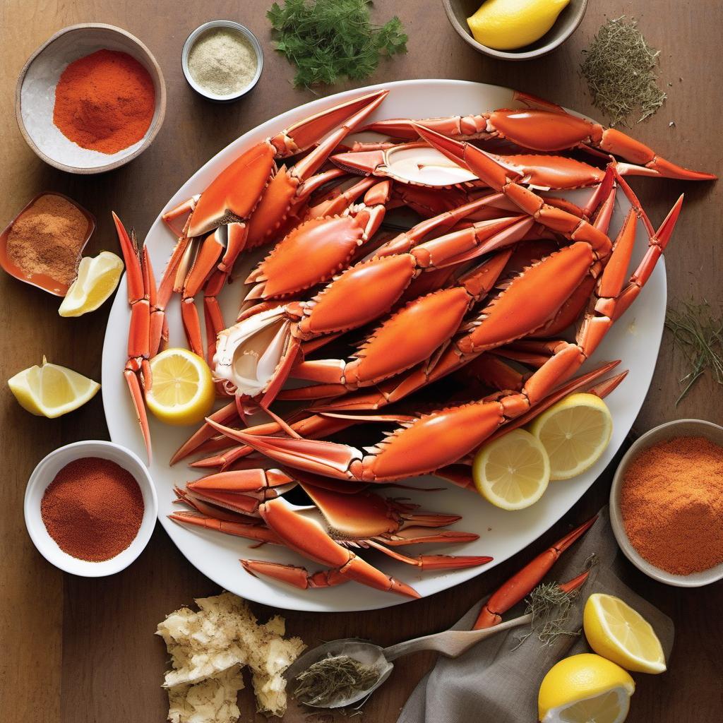 Items needed to answer the question, How do I spice up my crab legs with Cajun flavors. Items include:  Crab Legs  Paprika  Garlic Powder  Onion Powder  Cayenne Pepper  Dried Oregano  Dried Thyme  Black Pepper  Salt  Lemon  Parsley
