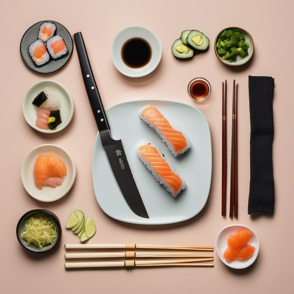 Items needed to answer the question, How do I slice fish for my Sashimi Platter. Items include:  sharp knife  sushi knife or long, thin-bladed knife  cutting board  clean cloth  pair of chopsticks
