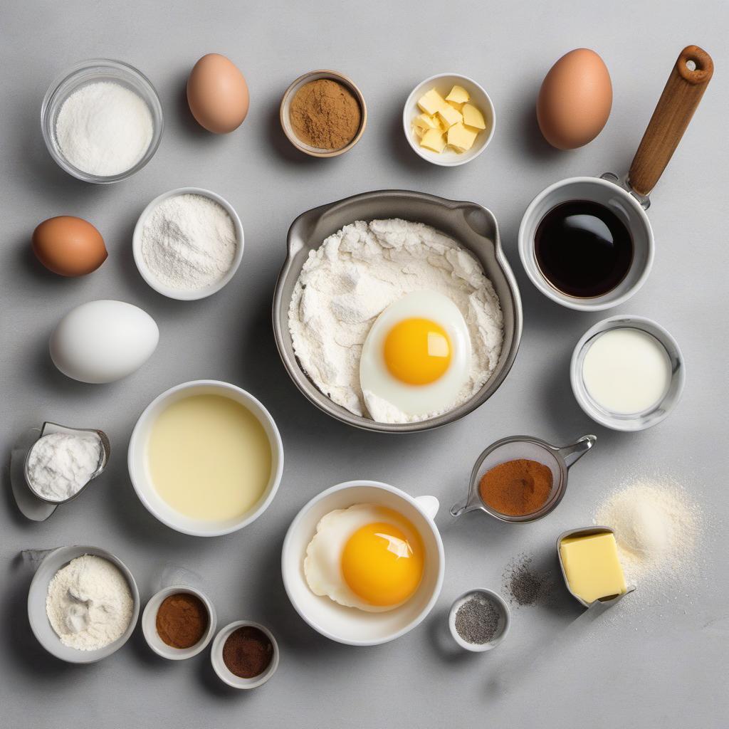 Items needed to answer the question, How do I bake a fluffy brioche bread from scratch. Items include:  all-purpose flour  sugar  salt  eggs  milk  unsalted butter