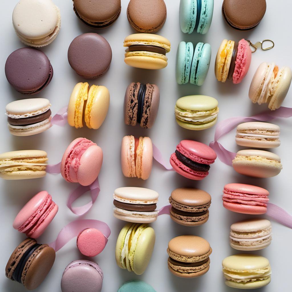Items needed to answer the question, How do I turn macarons into bite-sized party favors. Items include:  macarons  small clear plastic bags  ribbon or twine  decorations (stickers, labels, tags)
