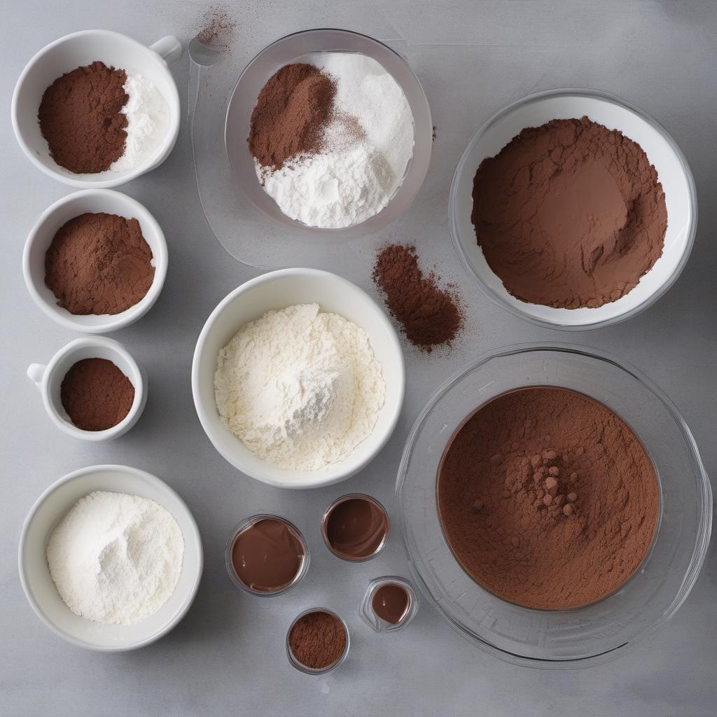 Items needed to answer the question, How do I create a decadent Vegan Tiramisu layer cake. Items include:  all-purpose flour  granulated sugar  cocoa powder  baking powder  baking soda  salt  non-dairy milk  vegetable oil  vanilla extract  apple cider vinegar  strong brewed coffee  maple syrup  raw cashews  melted coconut oil  pinch of salt  cocoa powder (for dusting)