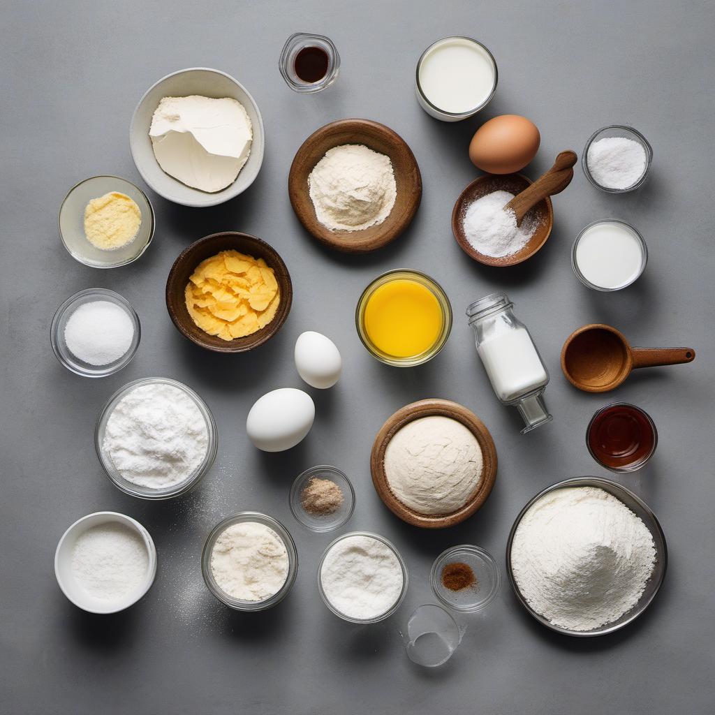 Items needed to answer the question, How do I make heart-shaped pancakes gluten-free. Items include:  gluten-free flour  sugar  baking powder  salt  milk  vanilla extract  large egg  cooking spray or butter