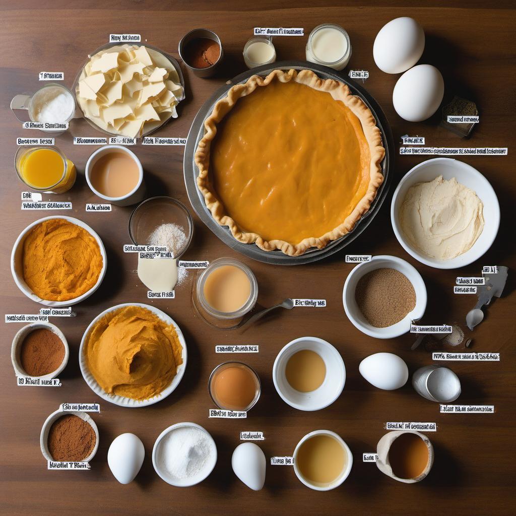 Items needed to answer the question, How do I make a Pumpkin Pie Art fit for a Thanksgiving feast. Items include:  Pie Crust  Canned Pumpkin  Sweetened Condensed Milk  Eggs  Spices (cinnamon, nutmeg, ginger)  Salt