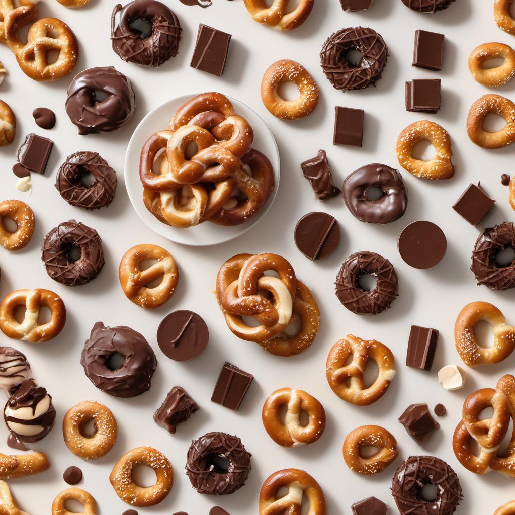 Items needed to answer the question, How do I make pretzel ice cream sandwiches. Items include:  Pretzels  Chocolate  Ice cream