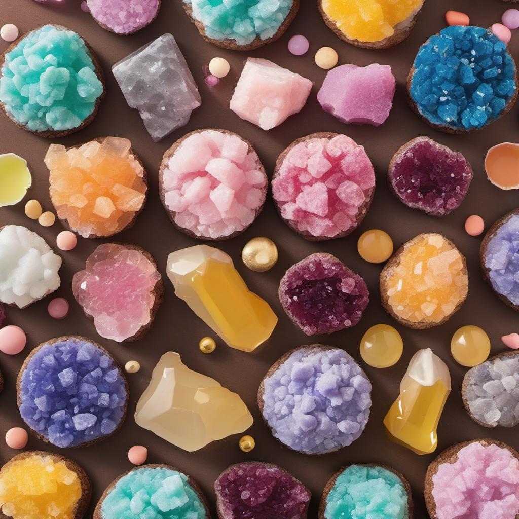 Items needed to answer the question, How Do I Make a Mini Geode Cake. Items include:  Cake mix  Rock candy or colored sugar  Food coloring