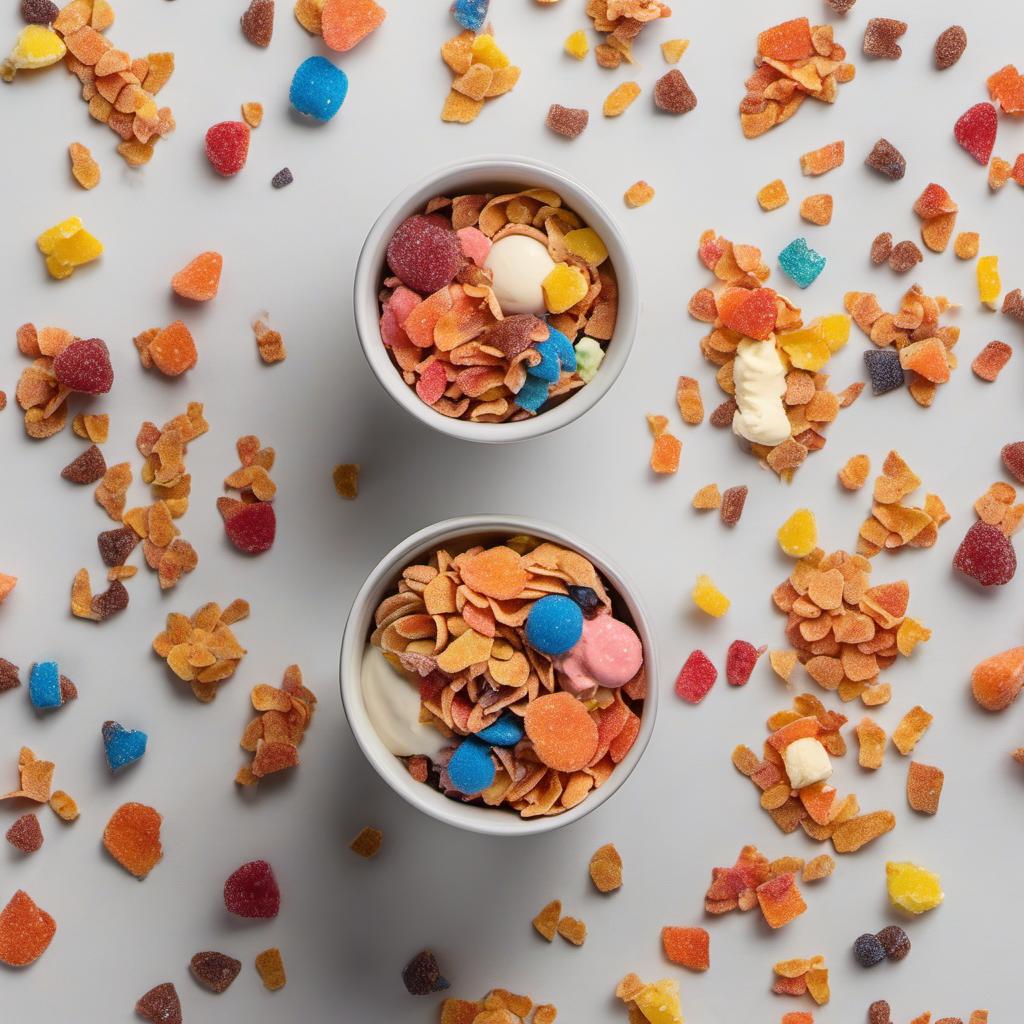 Items needed to answer the question, How do I make a Fruity Pebbles Cereal Milkshake. Items include:  Fruity Pebbles  Milk  Vanilla Ice Cream