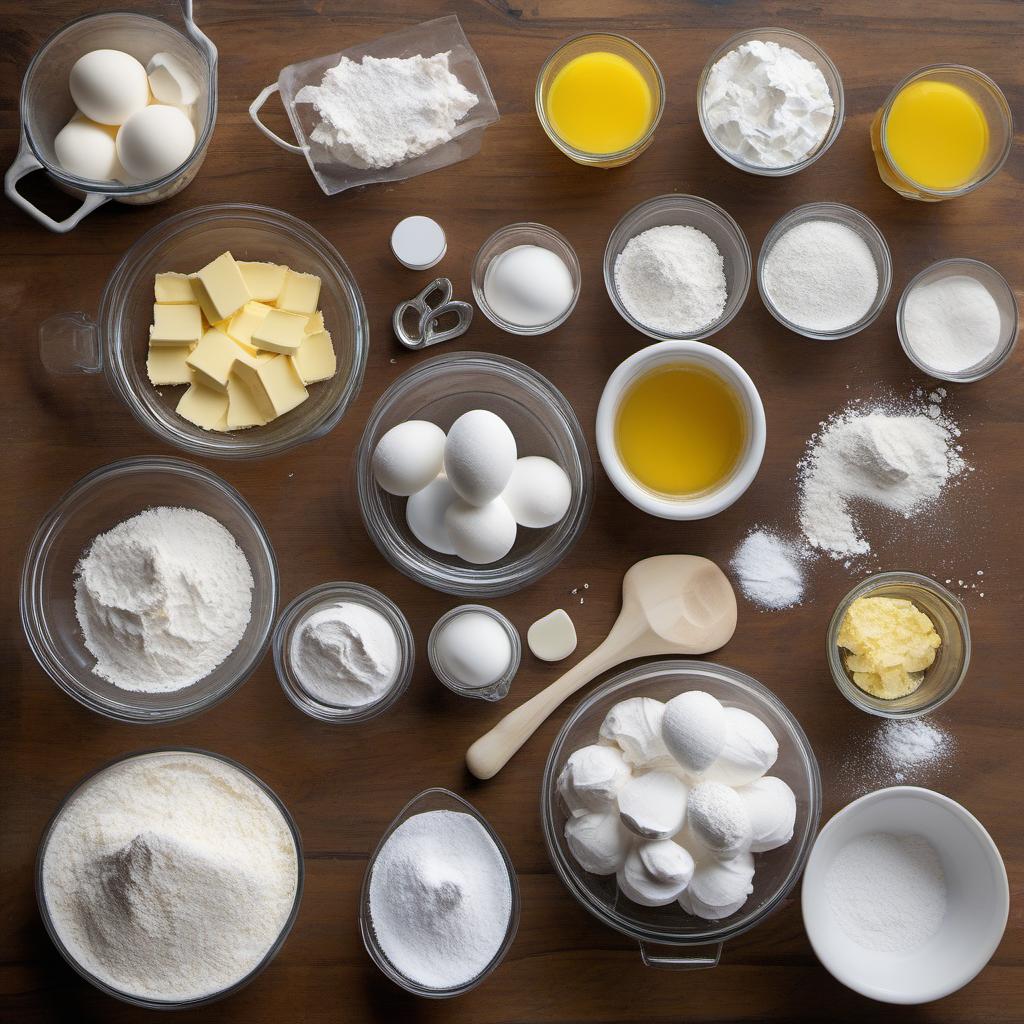 Items needed to answer the question, How Do I Create Emoji Sugar Cookies. Items include:  all-purpose flour  baking powder  salt  unsalted butter  granulated sugar  vanilla extract  large egg  powdered sugar  meringue powder  water  Unsalted Butter  Granulated Sugar  Vanilla Extract  Eggs  All-Purpose Flour  Baking Powder  Salt  Powdered Sugar  Milk  Food Coloring