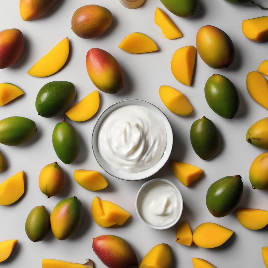 Items needed to answer the question, How do I make a Mango Lassi mocktail. Items include:  Mangoes  Yogurt  Sugar