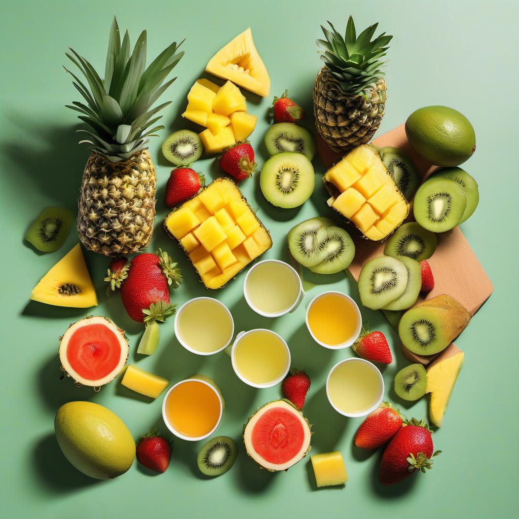 Items needed to answer the question, How do I make a Hawaiian Luau Fruit Salad. Items include:  pineapple  mango  papaya  kiwi  strawberries  lime juice  honey  salt