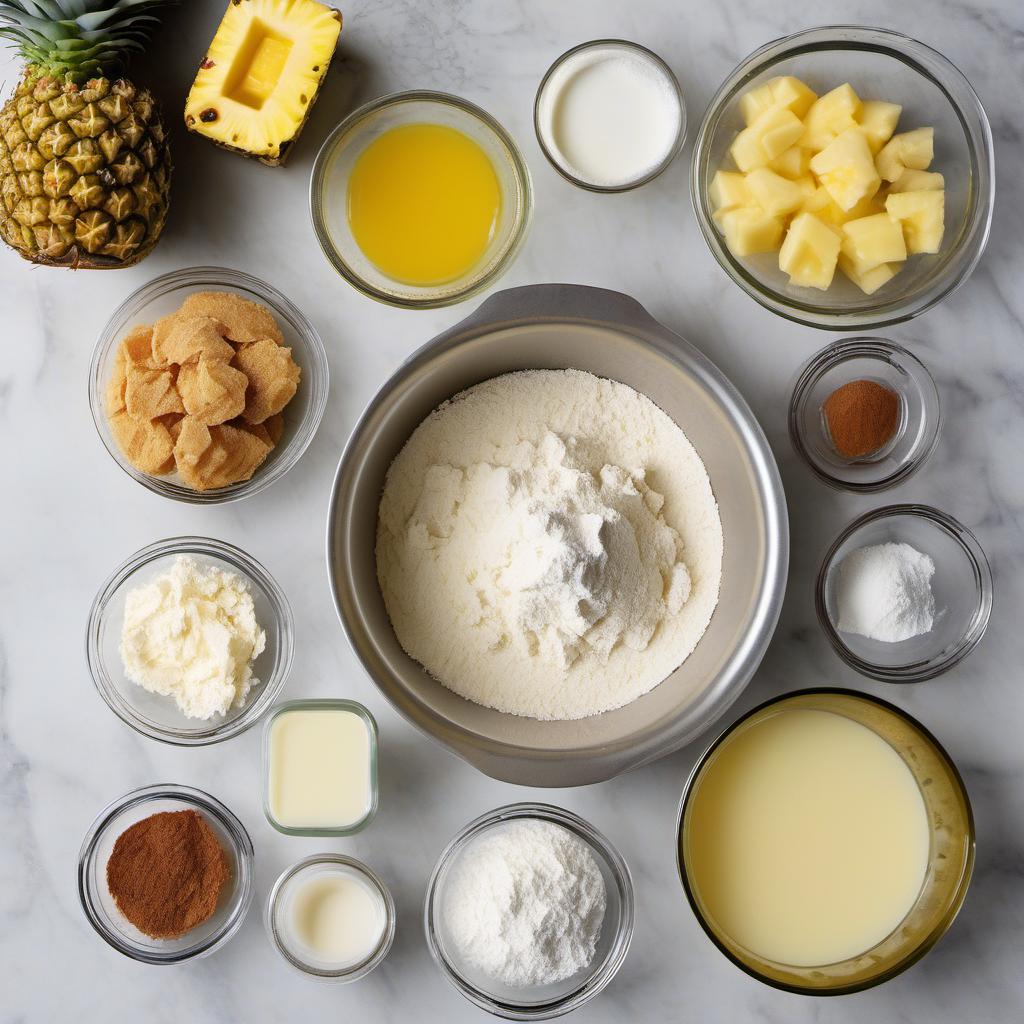 Items needed to answer the question, How do I make Piña Colada Cupcakes that are gluten-free and still delicious. Items include:  gluten-free all-purpose flour  baking powder  salt  unsalted butter  granulated sugar  large eggs  canned pineapple chunks  pineapple juice  coconut milk  vanilla extract