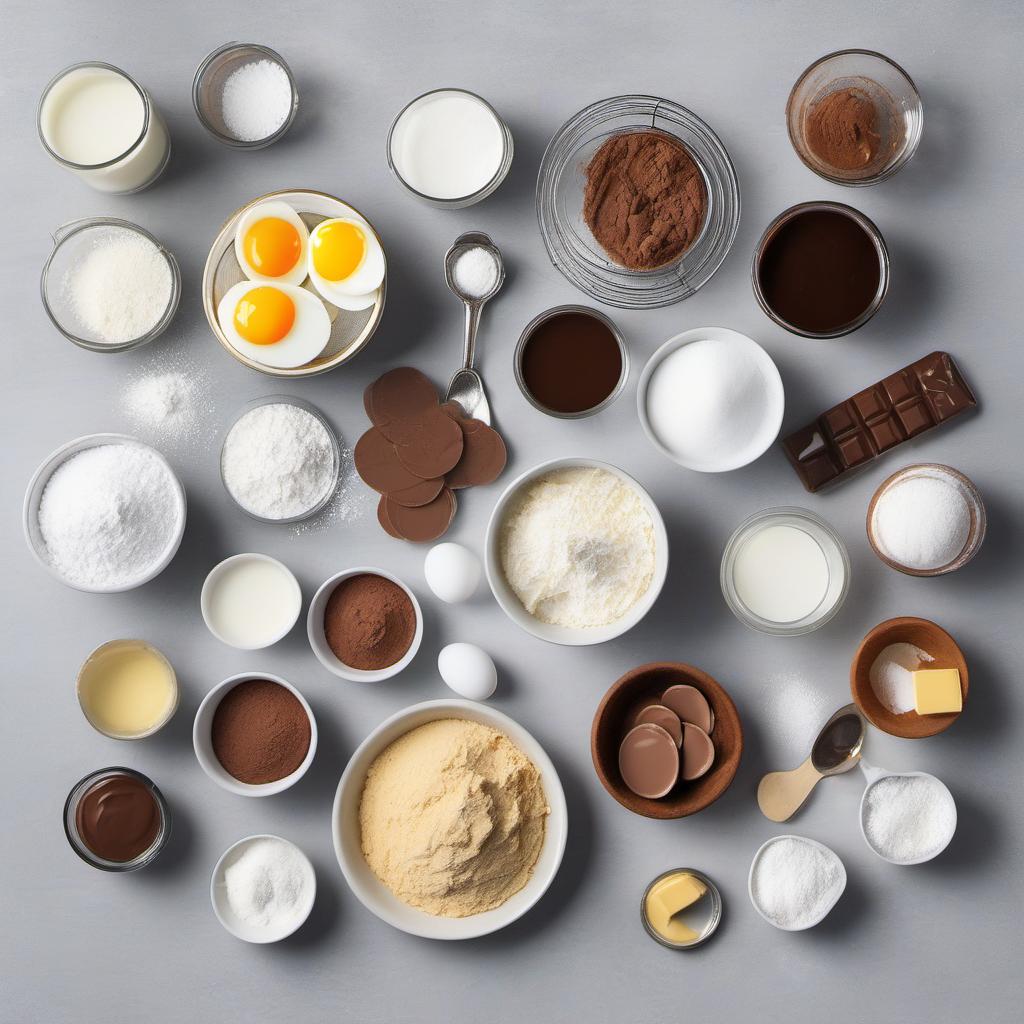 Items needed to answer the question, How do I make Egg-filled Crepes with Nutella. Items include:  All-purpose flour  Granulated sugar  Salt  Large eggs  Milk  Butter  Nutella  Powdered sugar