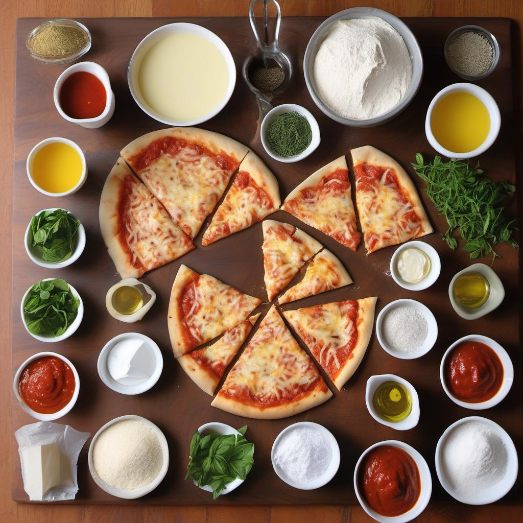Items needed to answer the question, How do I make a gluten-free egg-topped pizza. Items include:  Gluten-free flour blend  Xanthan gum  Salt  Baking powder  Olive oil  Warm water  Gluten-free pizza sauce  Shredded mozzarella cheese  Toppings of your choice  Egg  Fresh herbs (e.g., basil or parsley)