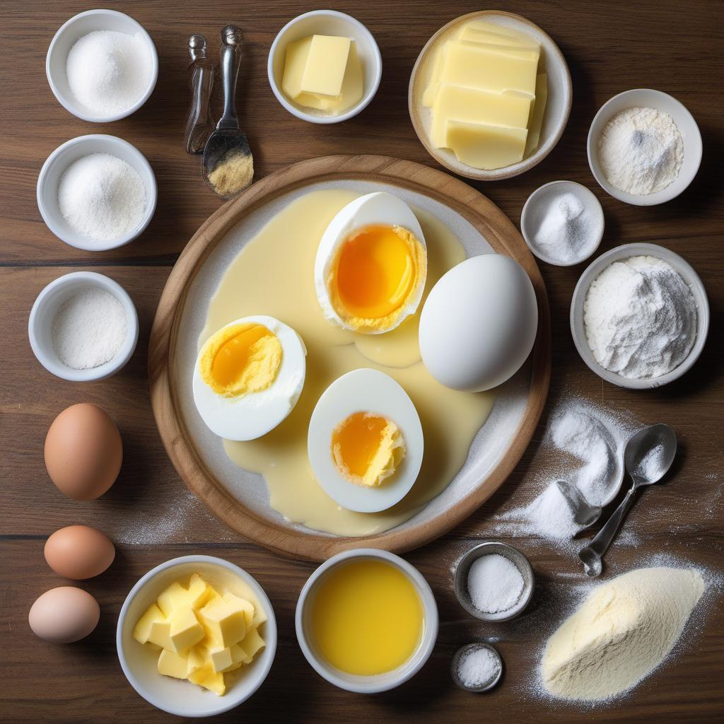 Items needed to answer the question, How do I make edible cookie shot glasses. Items include:  Butter  Sugar  Eggs  Vanilla Extract  Flour  Baking Powder  Salt